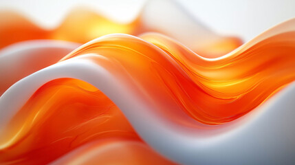 Dynamic Abstract Orange Curved Shape on White Background for Motion Graphics Animation. This fluid and captivating vector illustration with Utilizing Negative Space for a Captivating and Energetic