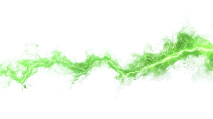 green lightning isolated on white background.