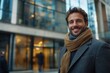 © Synthetica - A man wearing a scarf and a jacket is smiling
