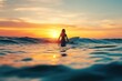 © LimeSky - Sunset sea surfer girl