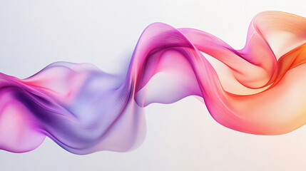 Wall Mural - Abstract wave background, flow of multicolor colorful wave on white background. Generative AI