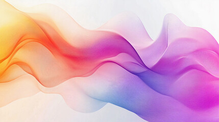 Wall Mural - Abstract wave background, flow of multicolor colorful wave on white background. Generative AI