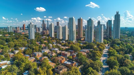 Canvas Print - Aerial View of Atlanta Skyline