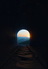a dark cave with a small, bright opening at the far end, symbolizing the hope of finding the way out