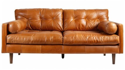 Wall Mural - Beautiful Brown Leather Sofa