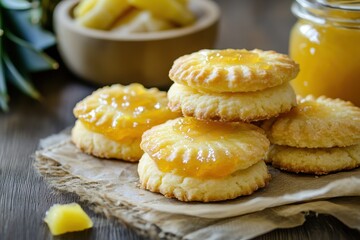 Poster - Tasty biscuits with pineapple spread