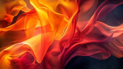 Abstract swirl of burning flames in shades of orange, blue, and purple, creating a dynamic and energetic background texture