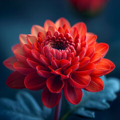 Wall Mural - Red Dahlia Flower Macro Photography