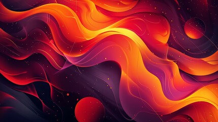 Wall Mural - Abstract swirl of burning flames in shades of orange, blue, and purple, creating a dynamic and energetic background texture