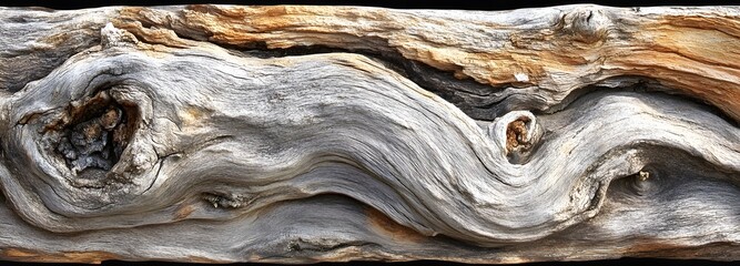 Wall Mural - 57. Weathered driftwood with natural, bumpy textures