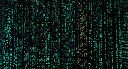 Digital code matrix flow abstract background