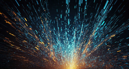 Poster - Digital data streams glowing light abstract background