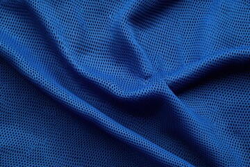 Various sports jerseys in blue fabric texture background for sports wear