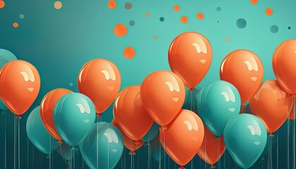 Wall Mural - balloons on sky