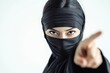 © LimeSky - Woman s hand in ninja pose in front of white background
