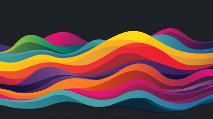 Wall Mural - Abstract rainbow wave vector design for colorful backdrop