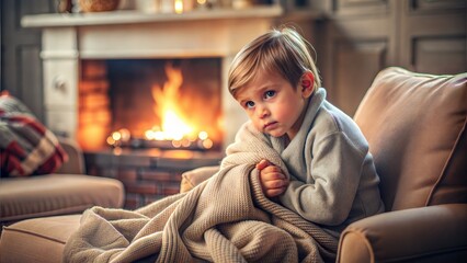 Canvas Print - a photorealistic image of a child with a sad face