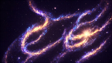 Wall Mural - Glowing Glimmers in an Abstract Galaxy background 3d wallpaper