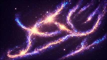 Wall Mural - Glowing Glimmers in an Abstract Galaxy background 3d wallpaper