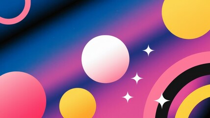 Colorful abstract space. Colorful abstract space design with planets and stars on a gradient background.