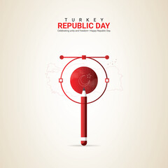 Creative Republic Day of Turkey ads design. Republic Day of Turkey, Celebrated in United States in october 29, vector, 3d illustration