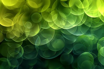 Wall Mural - abstract background with overlapping circles in various shades of green