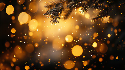 A warm, golden glow falls like a soft snowfall, each tiny bit like a happy spark. These sparkling lights dance in the air, making everything feel magical and playful.