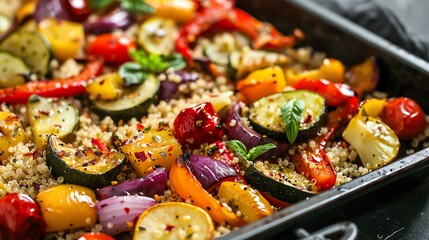 Roasted vegetables with quinoa.