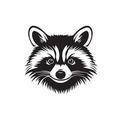 Raccoon in cartoon, doodle style . Image for t-shirt, web, mobile apps and ui. Isolated 2d vector illustration in logo, icon, sketch style, Eps 10, black and white. AI Generative