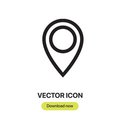 Poster - Pin icon vector. Linear-style sign for mobile concept and web design. Pin symbol illustration. Pixel vector graphics - Vector.	
