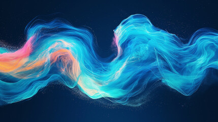 Wall Mural - A swirling image of bright neon colors swirling, creating an abstract symphony of light and energy.