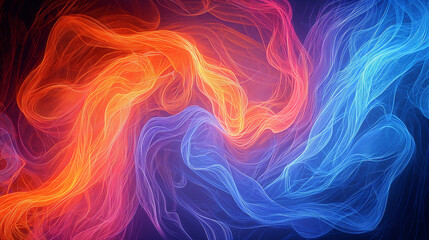 Wall Mural - A swirling image of bright neon colors swirling, creating an abstract symphony of light and energy.