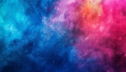 Wall Mural - Vibrant pink, blue, and purple abstract watercolor galaxy