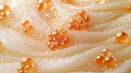 Poster - Close-up of Orange Spheres on a Creamy White Background