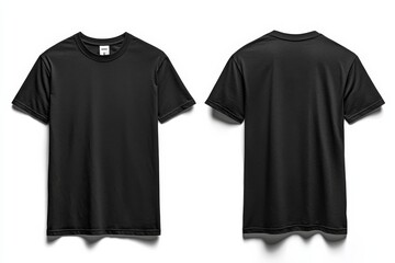 Black Tshirt Mockup Front and Back Isolated created with Generative AI