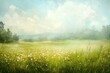 © Umar - A Sunlit Meadow with a Soft, Hazy Sky