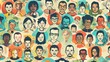 © Nathamanee - A colorful collage of faces with a variety of ethnicities and genders