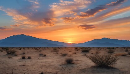 Wall Mural - sunset over the mountains