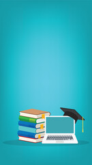 Wall Mural - online learning. concept of webinar, business online training, education on computer or e-learning c