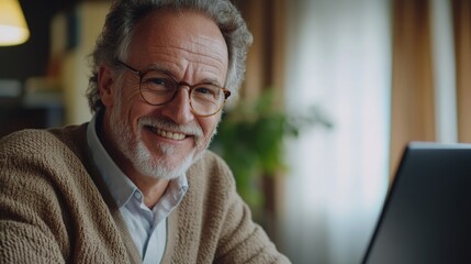 Wall Mural - Smiling Man in Business Casual at Desk