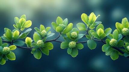 Poster - Spring Branch with Delicate Green Buds