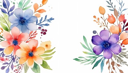 watercolor floral background, colorful watercolor flower designs, Hand-painted watercolor, Watercolor seamless pattern with fall flowers and leaves