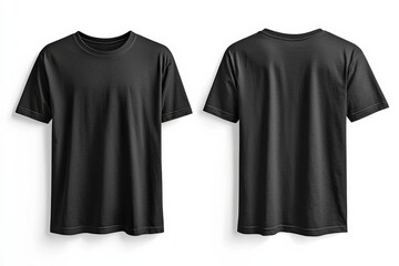 Black Tshirt Mockup Front and Back Isolated created with Generative AI