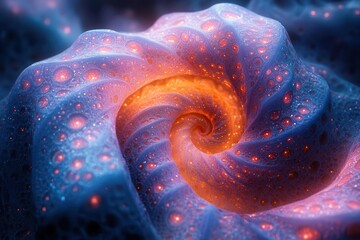 Wall Mural - fractal dreamscape with spiraling geometric patterns in vibrant neon colors morphing and flowing lik