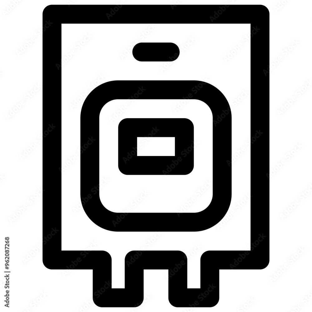 Blood bag. Editable stroke vector icon.