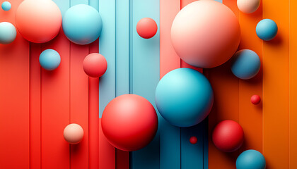 Canvas Print - Shiny balloons in vibrant colors for birthday celebration generated by AI