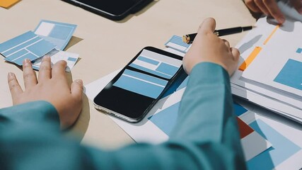The designer team is designing the uxui system to make the uxui system work well on new phones and support system updates. Website development concept UI UX front end designer