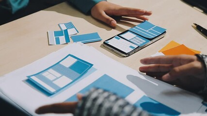 The designer team is designing the uxui system to make the uxui system work well on new phones and support system updates. Website development concept UI UX front end designer