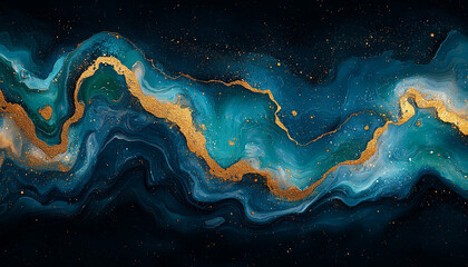 Wall Mural - dark night sky backdrop, galaxy wave illustration pattern generated by ai