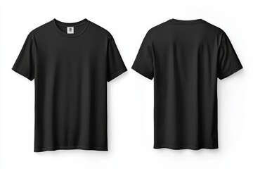 Black Tshirt Mockup Front and Back Isolated created with Generative AI